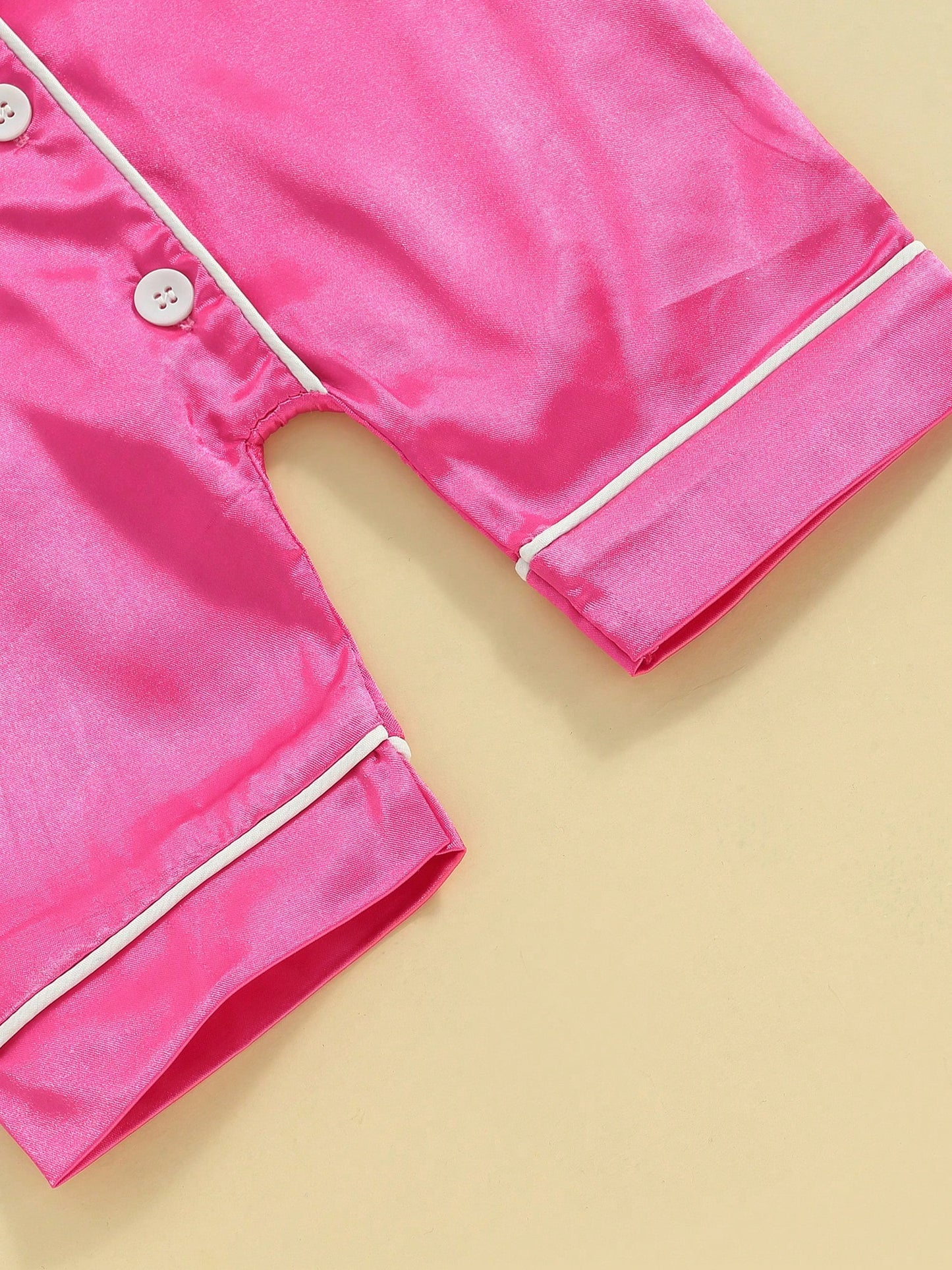 Infant Baby Girl Boy Silk Jumpsuit Pajamas Short Sleeve Button-Up Satin Pjs Footie Romper Pajama Nightgown