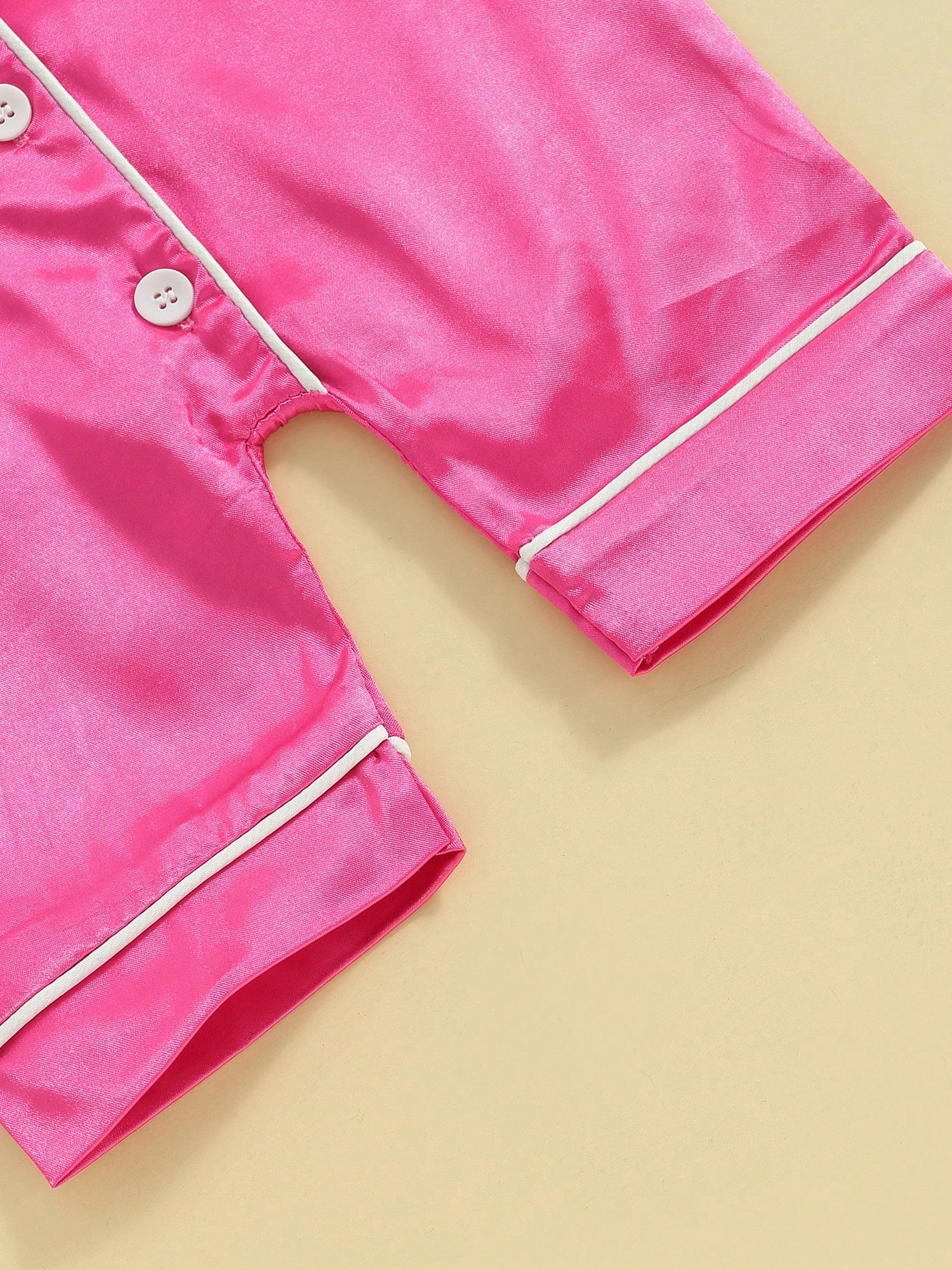 Infant Baby Girl Boy Silk Jumpsuit Pajamas Short Sleeve Button-Up Satin Pjs Footie Romper Pajama Nightgown