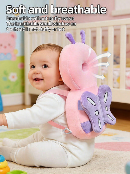 Infant Walking Fall Protection Pillow (Butterfly Shape)- Baby Walking Head Protection Pad: Ultra Soft, Breathable, Adjustable Size, Fall Protection Backpack Design; Durable Soft Polyester Fiber Mater