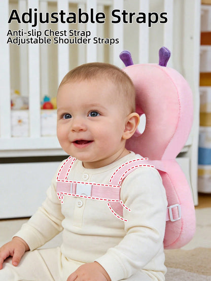Infant Walking Fall Protection Pillow (Butterfly Shape)- Baby Walking Head Protection Pad: Ultra Soft, Breathable, Adjustable Size, Fall Protection Backpack Design; Durable Soft Polyester Fiber Mater