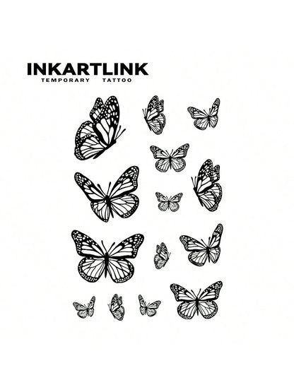 INKARTLINK Revolutionary Technology Tattoo, Semi-Permanent Tattoo, Hands, Flowers, Temporary Tattoo, Moon, Bee, Waterproof, Realistic Fake Tattoo, Vegetable-Based Tattoo, Magic Tattoo, Lasting 1-2 Wee
