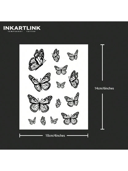 INKARTLINK Revolutionary Technology Tattoo, Semi-Permanent Tattoo, Hands, Flowers, Temporary Tattoo, Moon, Bee, Waterproof, Realistic Fake Tattoo, Vegetable-Based Tattoo, Magic Tattoo, Lasting 1-2 Wee