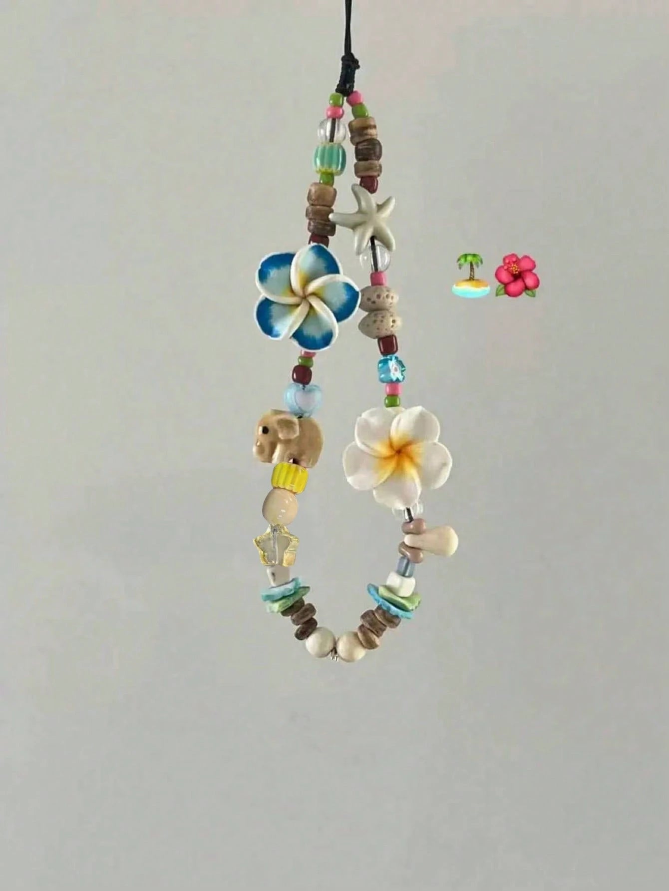 INS Style Island Sweetheart Phone Strap, Beaded Camera Chain Charm, Random Color Individual Beads Gifts For Mother, Family, Friends, Birthday, Holiday Phone Charm, Phone Chain