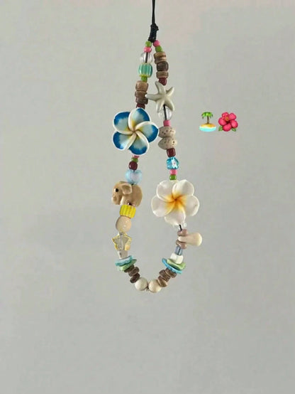 INS Style Island Sweetheart Phone Strap, Beaded Camera Chain Charm, Random Color Individual Beads Gifts For Mother, Family, Friends, Birthday, Holiday Phone Charm, Phone Chain