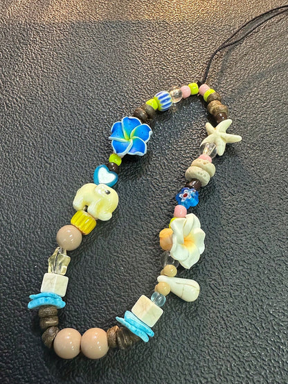 INS Style Island Sweetheart Phone Strap, Beaded Camera Chain Charm, Random Color Individual Beads Gifts For Mother, Family, Friends, Birthday, Holiday Phone Charm, Phone Chain
