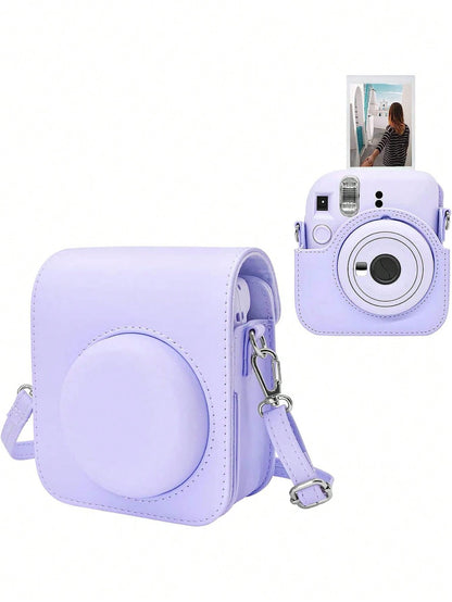 Instant Mini 12 Case Compatible WithMini 12/ Mini 12 Camera- PULeather Protective Case Cover Bag With Adjustable Shoulder Strap- Lilac Purple