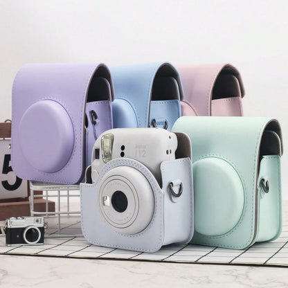 Instant Mini 12 Case Compatible WithMini 12/ Mini 12 Camera- PULeather Protective Case Cover Bag With Adjustable Shoulder Strap- Lilac Purple
