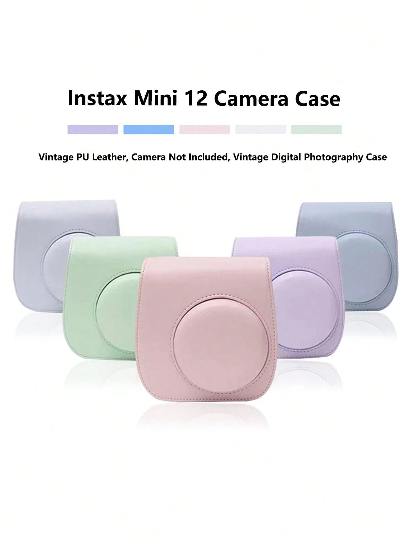 Instant Mini 12 Case Compatible WithMini 12/ Mini 12 Camera- PULeather Protective Case Cover Bag With Adjustable Shoulder Strap- Lilac Purple