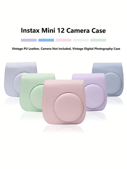 Instant Mini 12 Case Compatible WithMini 12/ Mini 12 Camera- PULeather Protective Case Cover Bag With Adjustable Shoulder Strap- Lilac Purple