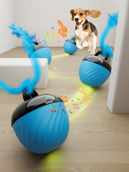 Interactive Smart Dog Ball Toy, Durable Chewable Exercise Ball, USB Rechargeable, With Tail Rope, Movable Glowing Barking Ball, Indoor Pet Rolling Game, Suitable For Small/Medium Dogs, Relieve Boredom
