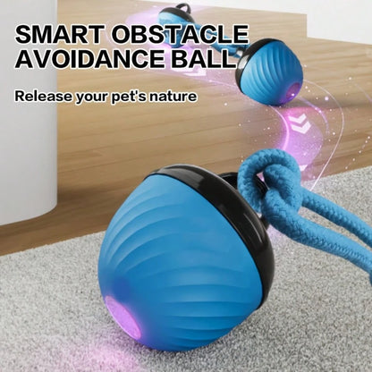 Interactive Smart Dog Ball Toy, Durable Chewable Exercise Ball, USB Rechargeable, With Tail Rope, Movable Glowing Barking Ball, Indoor Pet Rolling Game, Suitable For Small/Medium Dogs, Relieve Boredom