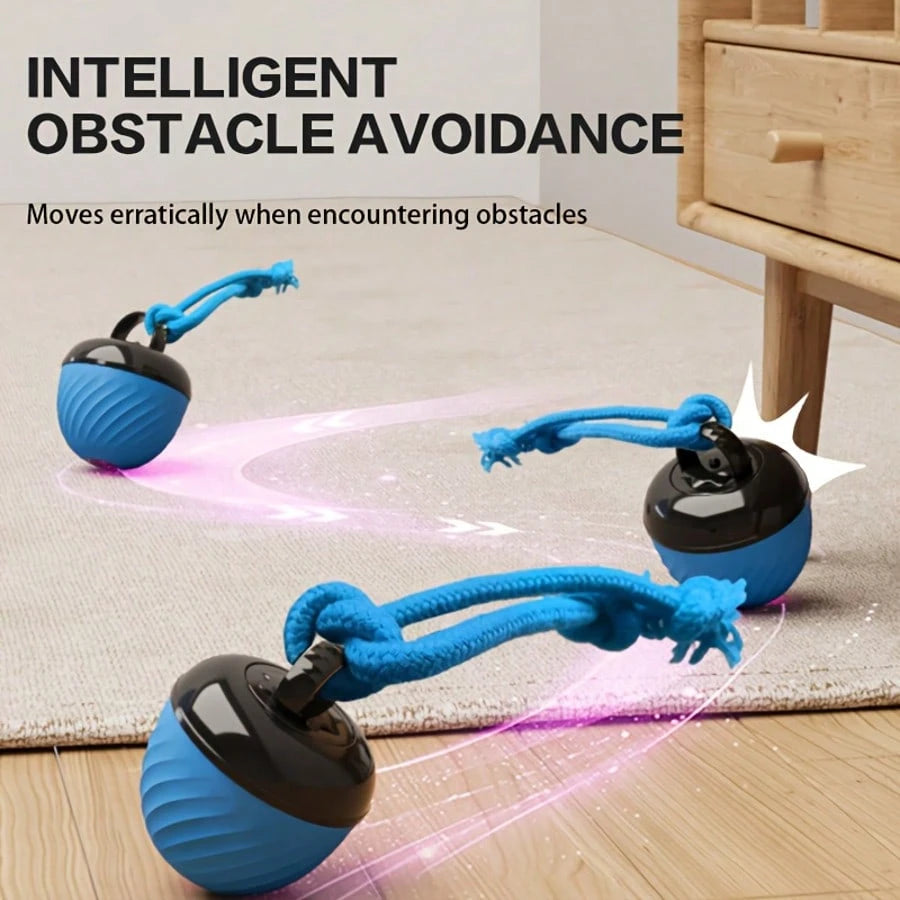Interactive Smart Dog Ball Toy, Durable Chewable Exercise Ball, USB Rechargeable, With Tail Rope, Movable Glowing Barking Ball, Indoor Pet Rolling Game, Suitable For Small/Medium Dogs, Relieve Boredom
