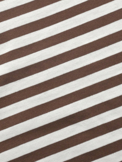 IslaSuriya Women's Striped Button Design Short Sleeve Casual T-Shirt