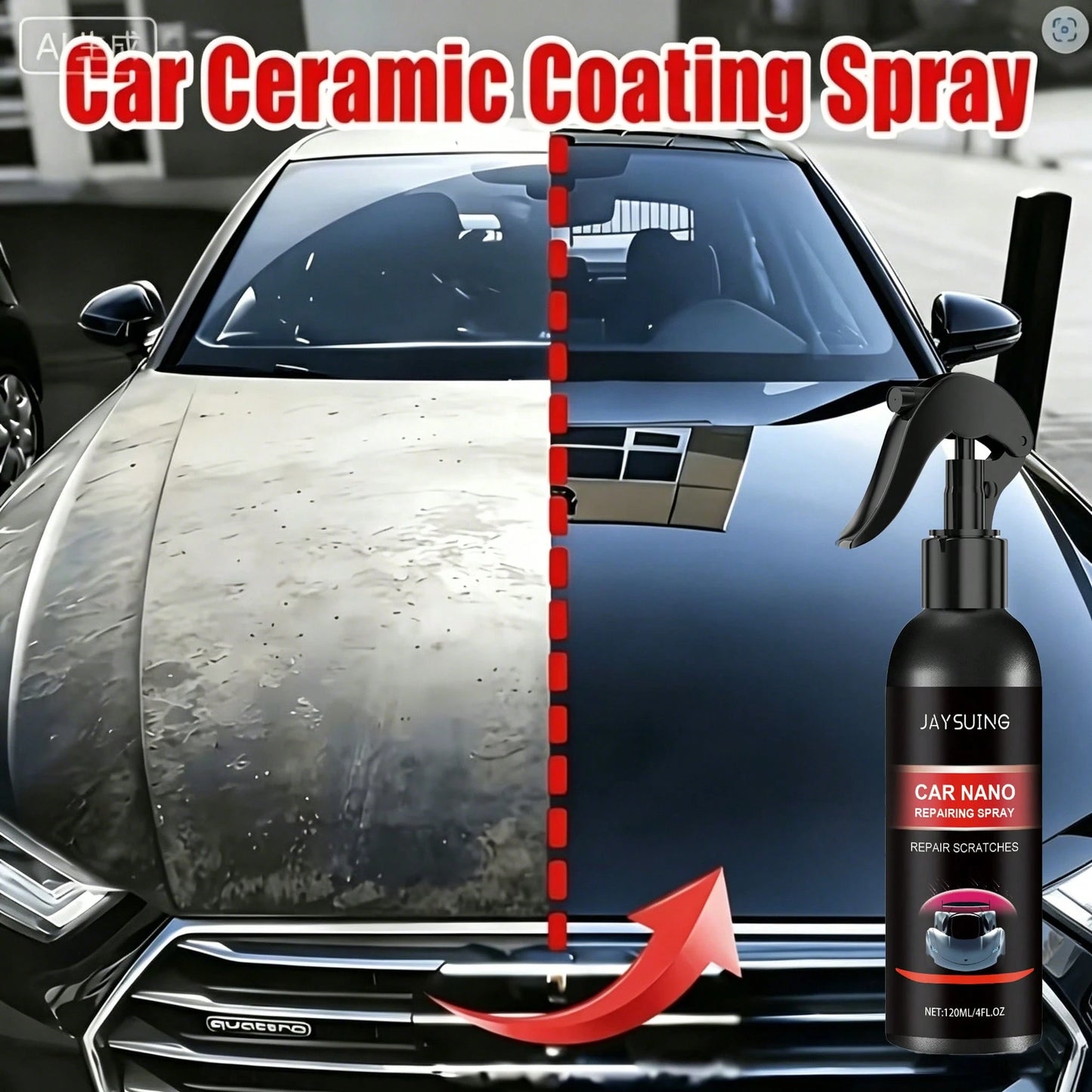 JAYSUING Nano Coating Quick Spray For Cars- High-Quality, Scratch-Resistant Formula With A High-Gloss Finish, Suitable For All Types Of Car Paint. Forms A Long-Lasting Protective Layer That Effective