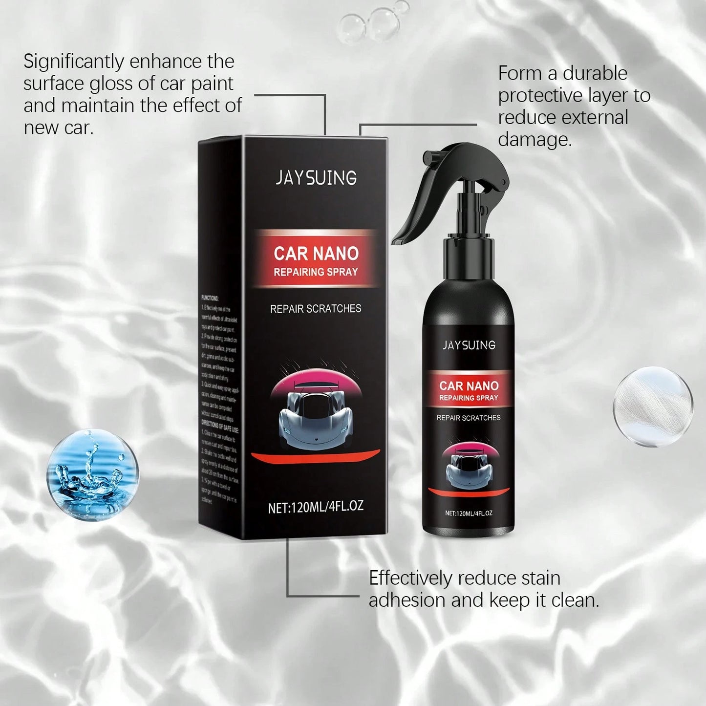JAYSUING Nano Coating Quick Spray For Cars- High-Quality, Scratch-Resistant Formula With A High-Gloss Finish, Suitable For All Types Of Car Paint. Forms A Long-Lasting Protective Layer That Effective