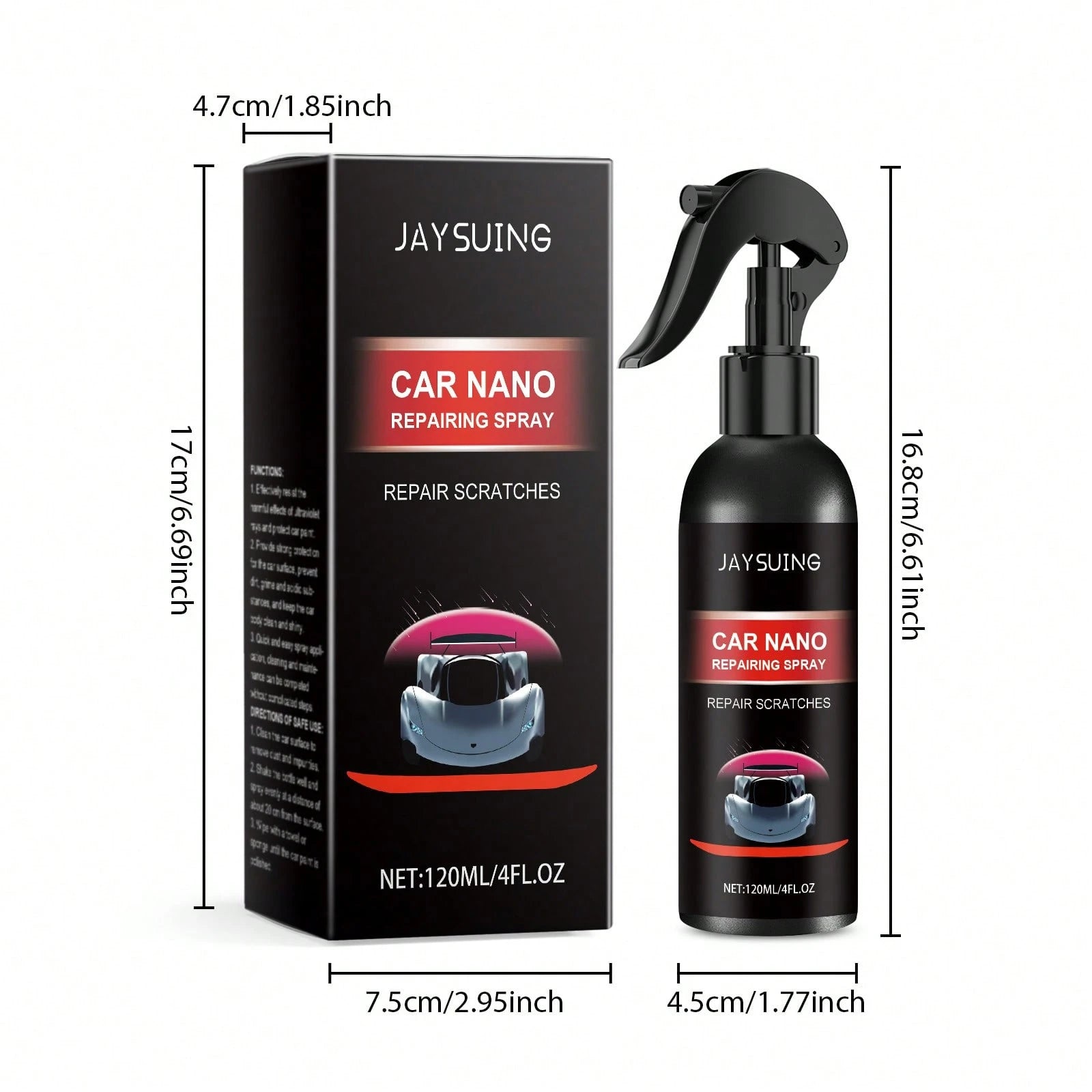 JAYSUING Nano Coating Quick Spray For Cars- High-Quality, Scratch-Resistant Formula With A High-Gloss Finish, Suitable For All Types Of Car Paint. Forms A Long-Lasting Protective Layer That Effective