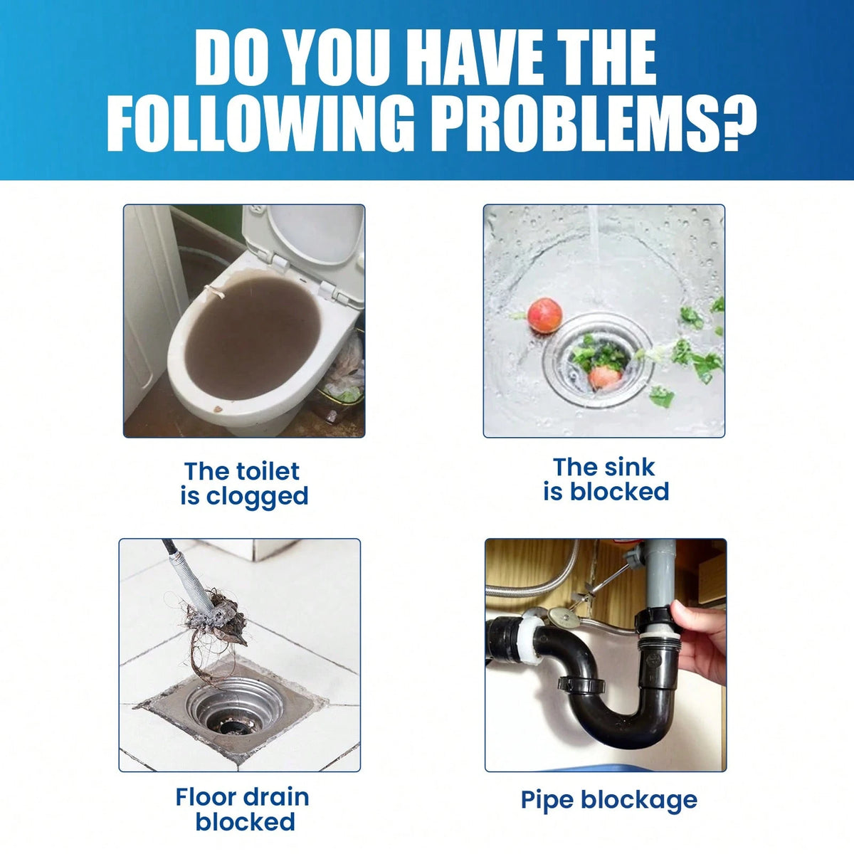 JAYSUING Powerful Pipe Cleaning Powder For Quickly Clears Pipe Blockages Removes Stubborn Dirt And Oil Stains Gentle Formula, Safety And Reliable Suitable For Kitchen Sink And Toilet Pipe Odor Elimina