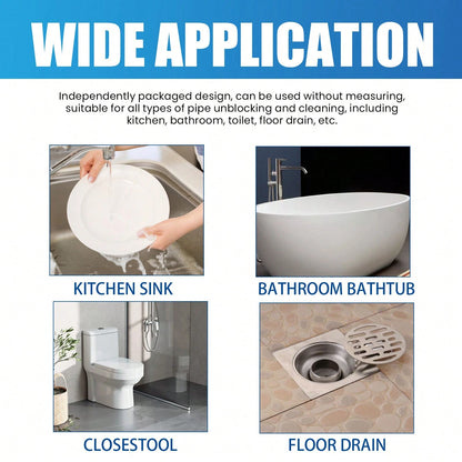 JAYSUING Powerful Pipe Cleaning Powder For Quickly Clears Pipe Blockages Removes Stubborn Dirt And Oil Stains Gentle Formula, Safety And Reliable Suitable For Kitchen Sink And Toilet Pipe Odor Elimina