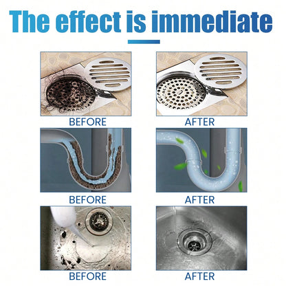 JAYSUING Powerful Pipe Cleaning Powder For Quickly Clears Pipe Blockages Removes Stubborn Dirt And Oil Stains Gentle Formula, Safety And Reliable Suitable For Kitchen Sink And Toilet Pipe Odor Elimina