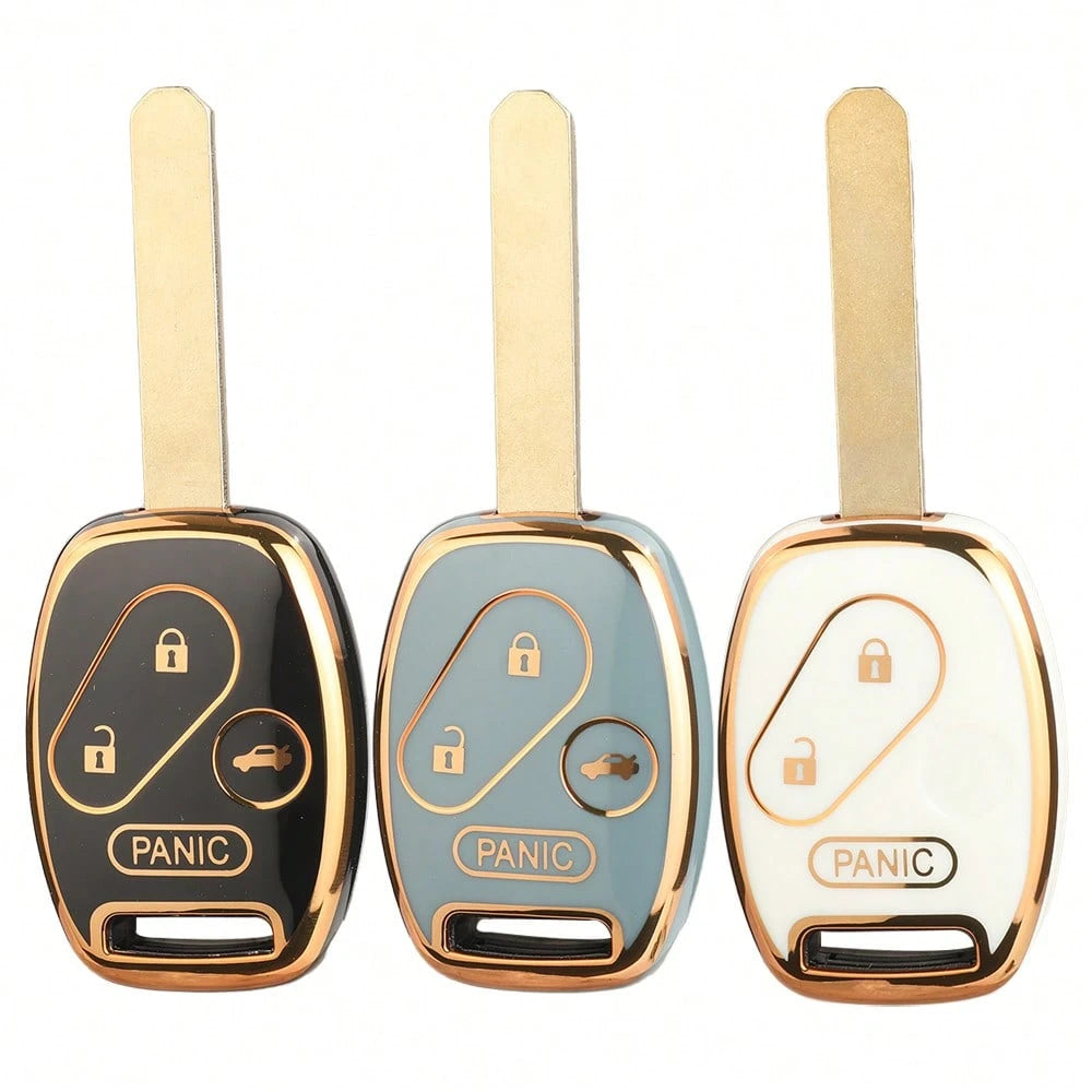 Jingyuqin TPU Car Key Case Compatible With Honda Civic, Fit, Fit Navigator, Accord, CR-V, Freed, Freed Navigator, StepWGN, Spivi