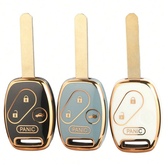 Jingyuqin TPU Car Key Case Compatible With Honda Civic, Fit, Fit Navigator, Accord, CR-V, Freed, Freed Navigator, StepWGN, Spivi