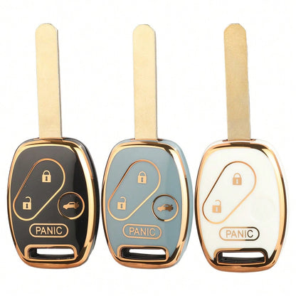Jingyuqin TPU Car Key Case Compatible With Honda Civic, Fit, Fit Navigator, Accord, CR-V, Freed, Freed Navigator, StepWGN, Spivi