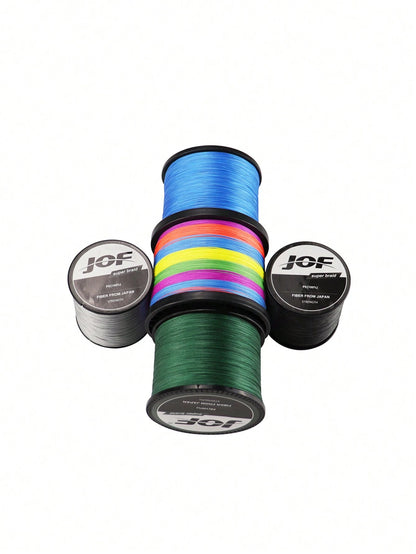 JOF Super Strong Fishing Line-300YDS/500YDS/1000YDS 4-Strand Multifilament PE Anti-Abrasion Braided Line For Smooth Long Casting, Available In 8-80LB Options Random Delivery