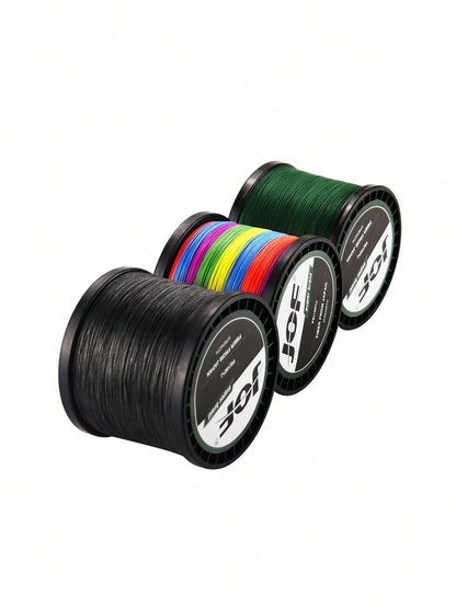 JOF Super Strong Fishing Line-300YDS/500YDS/1000YDS 4-Strand Multifilament PE Anti-Abrasion Braided Line For Smooth Long Casting, Available In 8-80LB Options Random Delivery