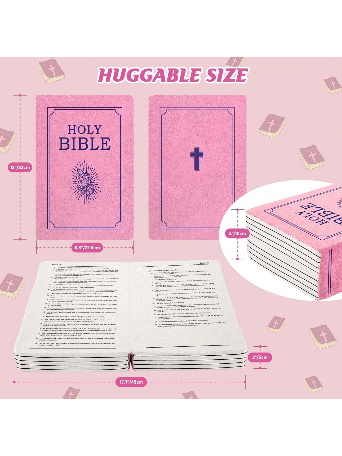 John 3 Pink Cutest Bible Memory Foam Pillow With Bible Throw Pillow Learn The Valuable Lesson With Best Mother's Day Gifts