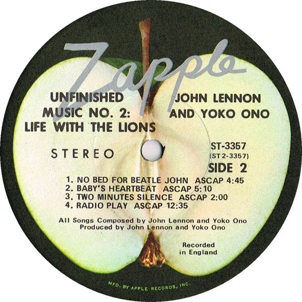 John Lennon & Yoko Ono - Unfinished Music No. 2: Life With The Lions (LP) [US] 1st (Very Good (VG))