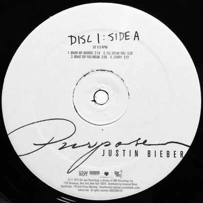 Justin Bieber - Purpose (LP) [US] 1st (Mint (M))