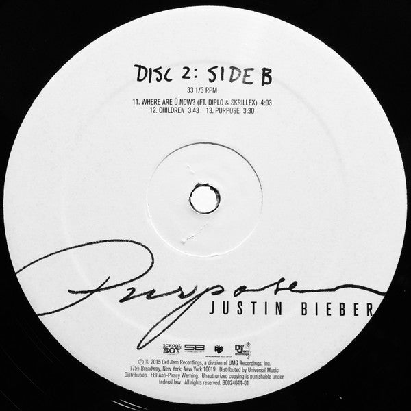 Justin Bieber - Purpose (LP) [US] 1st (Mint (M))