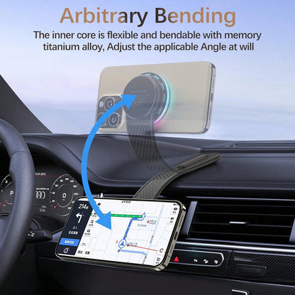 Keai Car Magnetic Wireless Charger, 15W Fast Charging Holder Compatible With IPhone 17/16/15/14/13/12 Pro Max, For MagSafe Car Phone Mount Charger With Bendable Arm For Dashboard/Windscreen