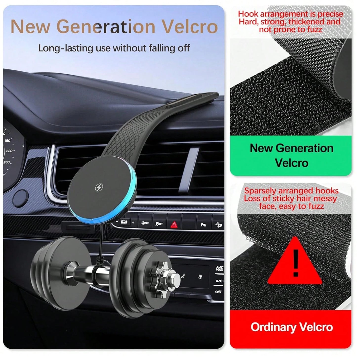 Keai Car Magnetic Wireless Charger, 15W Fast Charging Holder Compatible With IPhone 17/16/15/14/13/12 Pro Max, For MagSafe Car Phone Mount Charger With Bendable Arm For Dashboard/Windscreen