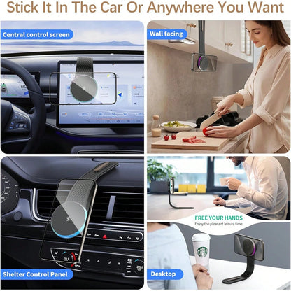 Keai Car Magnetic Wireless Charger, 15W Fast Charging Holder Compatible With IPhone 17/16/15/14/13/12 Pro Max, For MagSafe Car Phone Mount Charger With Bendable Arm For Dashboard/Windscreen