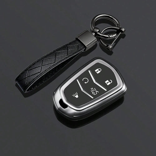 Key Fob Cover Keyring Car Keychain For Cadillac Escalade ESV 2015 2016 2017 2018 2019 2020 Keyless Entry Remote Control