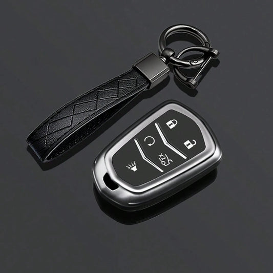 Key Fob Cover Keyring Car Keychain For Cadillac Escalade ESV 2015 2016 2017 2018 2019 2020 Keyless Entry Remote Control
