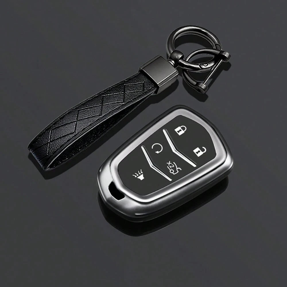 Key Fob Cover Keyring Car Keychain For Cadillac Escalade ESV 2015 2016 2017 2018 2019 2020 Keyless Entry Remote Control