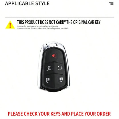Key Fob Cover Keyring Car Keychain For Cadillac Escalade ESV 2015 2016 2017 2018 2019 2020 Keyless Entry Remote Control