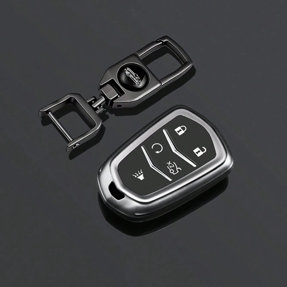 Key Fob Cover Keyring Car Keychain For Cadillac Escalade ESV 2015 2016 2017 2018 2019 2020 Keyless Entry Remote Control