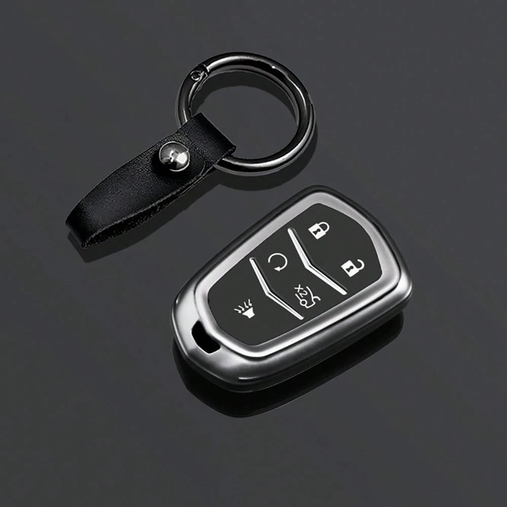 Key Fob Cover Keyring Car Keychain For Cadillac Escalade ESV 2015 2016 2017 2018 2019 2020 Keyless Entry Remote Control
