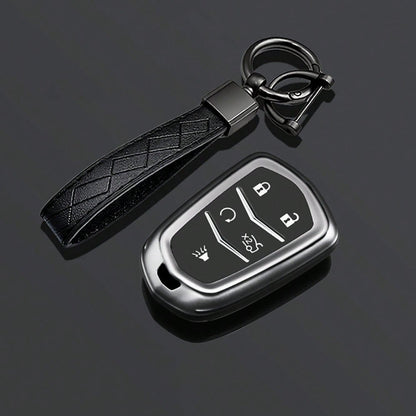 Key Fob Cover Keyring Car Keychain For Cadillac Escalade ESV 2015 2016 2017 2018 2019 2020 Keyless Entry Remote Control
