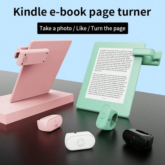 Kindle Page Turner Ring, Compatible With Kindle Paperwhite/Oasis/Scribe, Bluetooth-Free Clip-On Kindle Remote, Camera Remote For IPhone And Tablets, Compatible With Thick Protective Cases