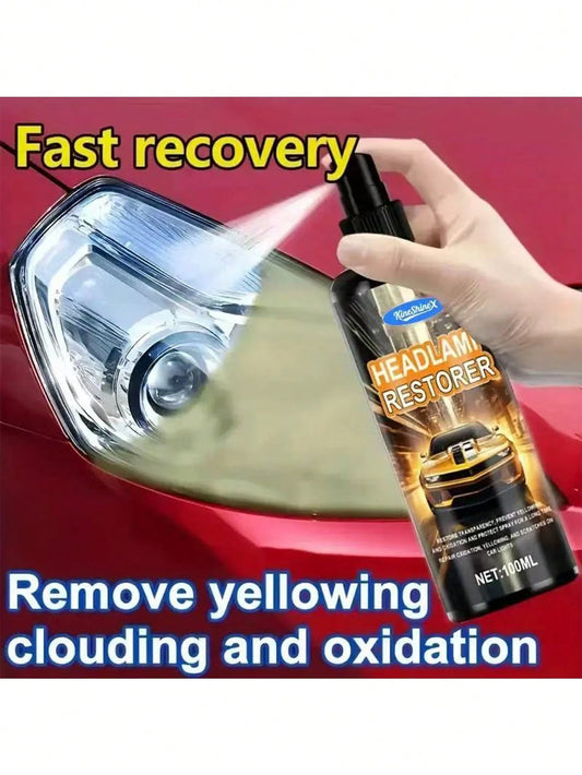 KineShineX Car Headlight Cleaner, Headlight Repair Fluid For Cars, Motorcycles, Electric Vehicles, And Trucks; Prevents Headlight Covers From Oxidizing And Yellowing; Car Wash Liquid; Car Parts; Make