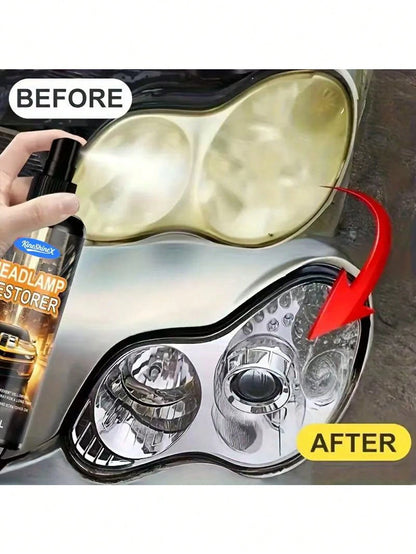 KineShineX Car Headlight Cleaner, Headlight Repair Fluid For Cars, Motorcycles, Electric Vehicles, And Trucks; Prevents Headlight Covers From Oxidizing And Yellowing; Car Wash Liquid; Car Parts; Make