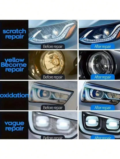 KineShineX Car Headlight Cleaner, Headlight Repair Fluid For Cars, Motorcycles, Electric Vehicles, And Trucks; Prevents Headlight Covers From Oxidizing And Yellowing; Car Wash Liquid; Car Parts; Make