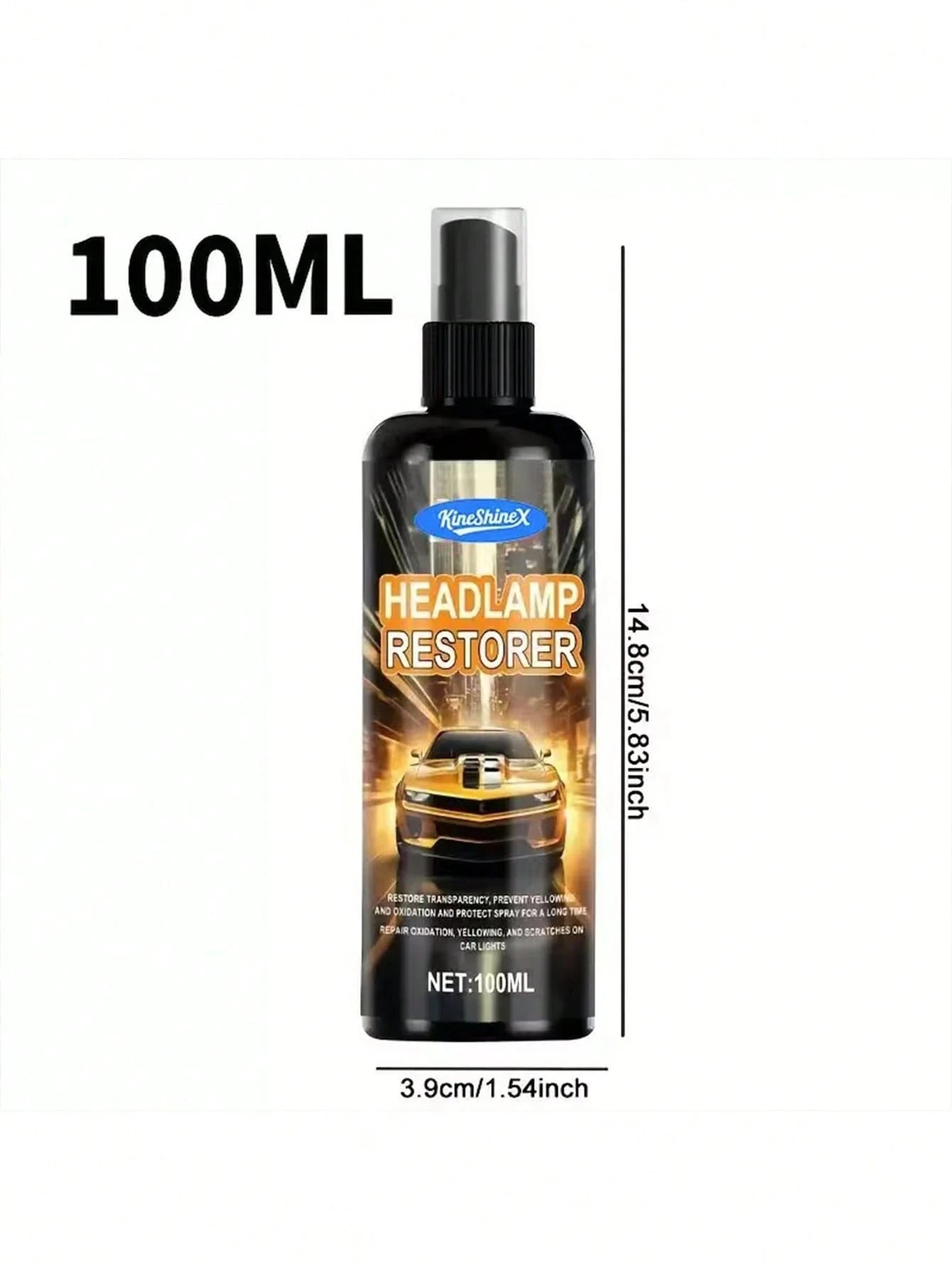 KineShineX Car Headlight Cleaner, Headlight Repair Fluid For Cars, Motorcycles, Electric Vehicles, And Trucks; Prevents Headlight Covers From Oxidizing And Yellowing; Car Wash Liquid; Car Parts; Make