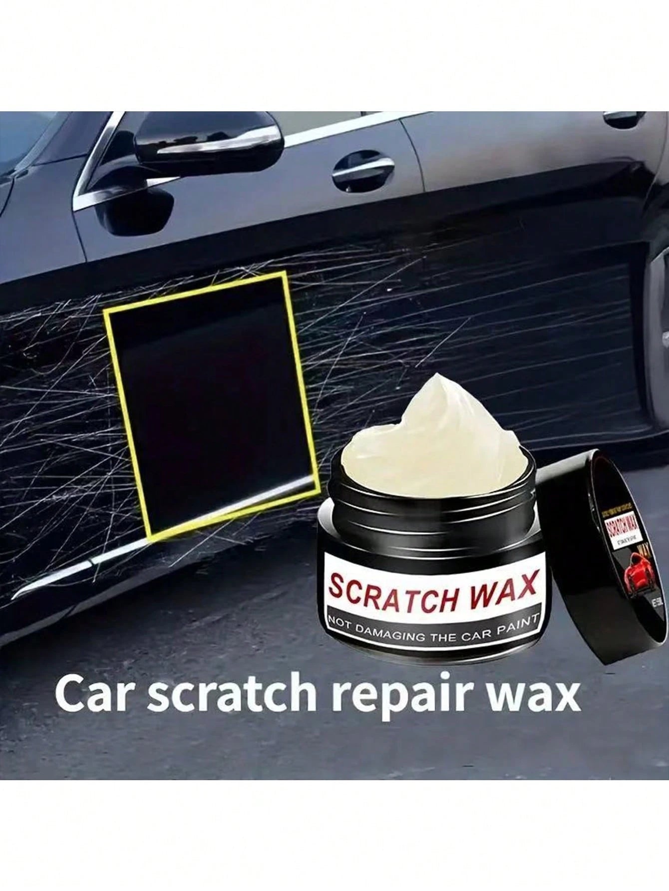 KineShineX Car Scratch Repair Cream, Car Scrape Repair Cream, Repair Cream For Plastic Parts Of Cars, Motorcycles And Trucks, Car Accessories, Comes With A Free Car Cleaning Sponge.