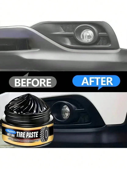 KineShineX Car Tire Polishing Compound, Car Tire Blackening Agent, Prevents Tire Cracking, Oxidation And Yellowing, Car Interior Polishing And Repair Compound, Plastic Parts Scratch Repair Wax, Car Po
