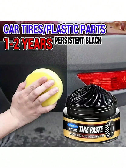 KineShineX Car Tire Polishing Compound, Car Tire Blackening Agent, Prevents Tire Cracking, Oxidation And Yellowing, Car Interior Polishing And Repair Compound, Plastic Parts Scratch Repair Wax, Car Po